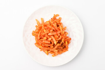 Raw radish on white background