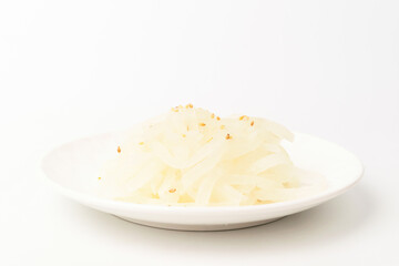 Radish herbs on white background