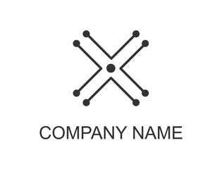 Logo with X shape and circle in the middle