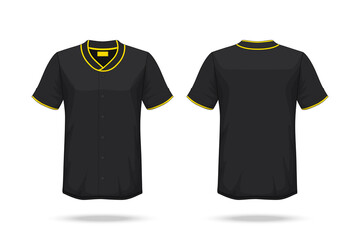 Specification Baseball T Shirt Mockup  isolated on white background , Blank space on the shirt for the design and placing elements or text on the shirt , blank for printing , vector illustration