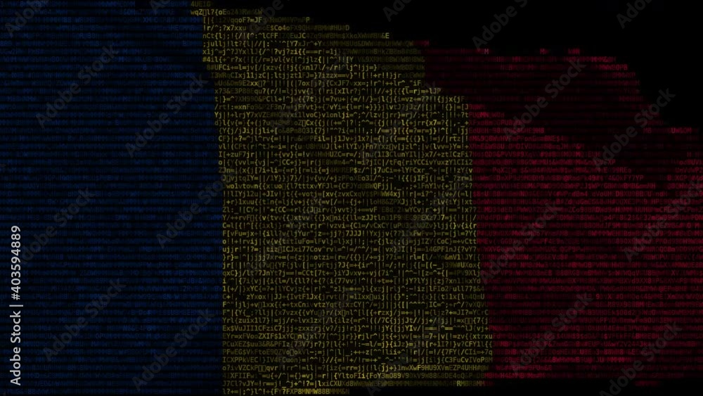 Aufkleber moving digital flag of romania on the display. looping animation