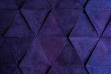 Abstract modern background from different lines in the light of neon lamps. Static geometric shapes