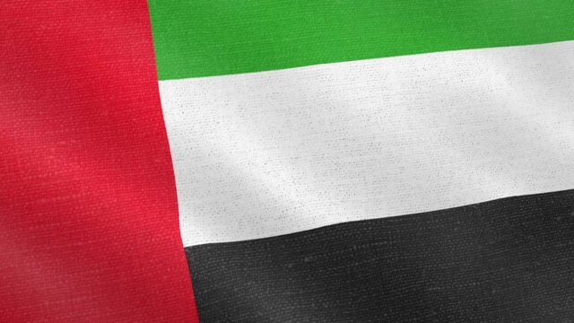 UAE flag wind blowing full frame background