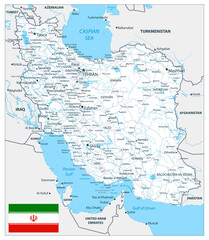 Iran Detail Map White Color