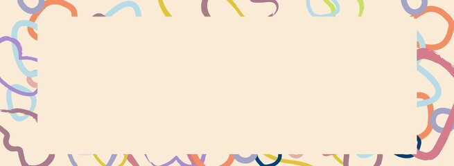 Beige colors with doodles in frame cover template background 