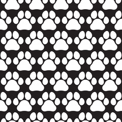 Paw print seamless pattern