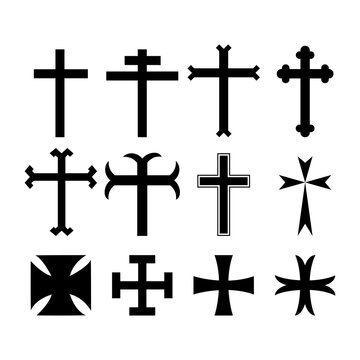 Set of Christian crosses collection