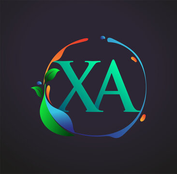 Initial Letter XA With nature elements Logo, colorful nature and environment logo. vector logo for business and company identity.