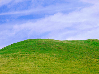 person on a hill