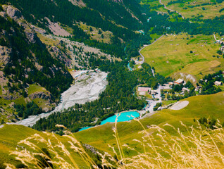 landscape with lake in the mountains