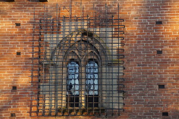 stained glass window in church: biforium