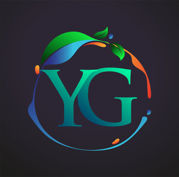 Initial Letter YG With nature elements Logo, colorful nature and environment logo. vector logo for business and company identity.