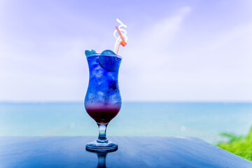 Drink sweet drinks on vacation by the sea