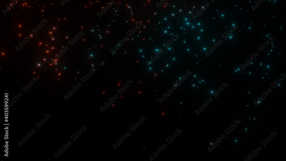 Poster abstract motion background shining colorful particles. shimmering glittering particles. 4k video ani