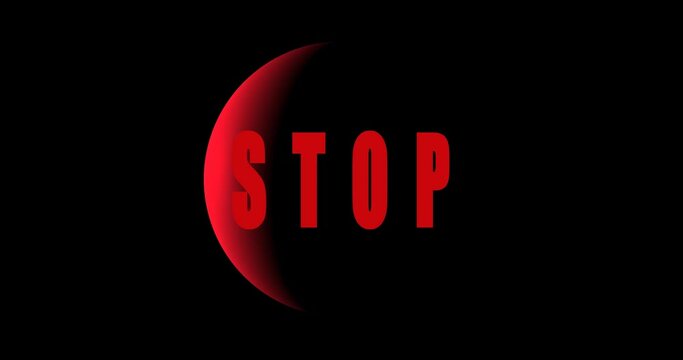 Stop Sign Black Red Animation Warning Symbol 