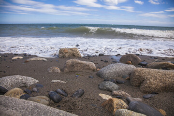 Fototapeta na wymiar a lot of stones on the irish coast