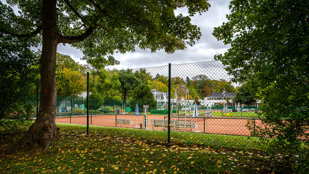 Tennis court in the park