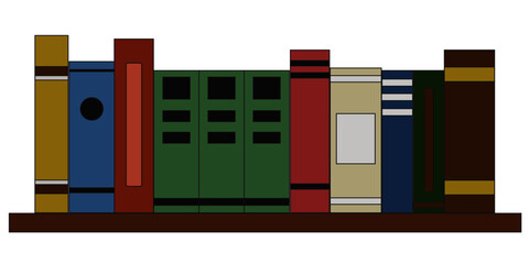 bookshelf with books vector illustration
