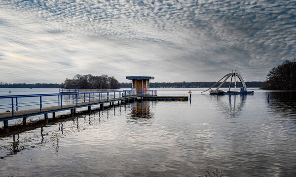 a water slide in the dilapidated Tegel lido in Berlin