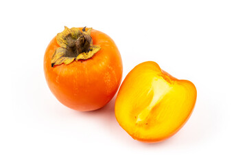 Ripe fresh persimmon. High quality photo