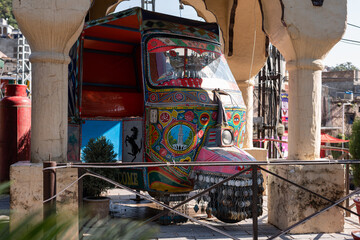 : A famous Rickshaw of pakistani truck art.