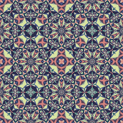 Geometric seamless pattern, ornament, abstract colorful background, fashion print, vector texture.