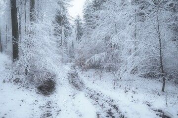 Obraz premium snow covered trees