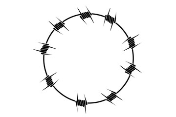 Barbed wire on vector circle pattern