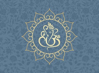 Ganesha, wedding card, royal Rajasthan, India	