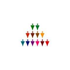 Cute people triangle isolated on white