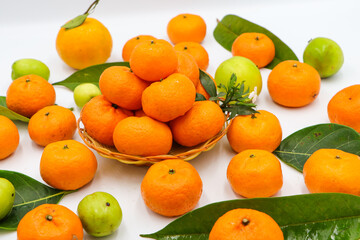 fruits on white background