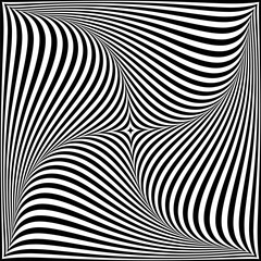 Whirl twisting movement illusion in abstract op art design.