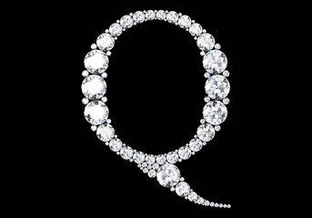 diamond letters with gemstones (high resolution 3D image)