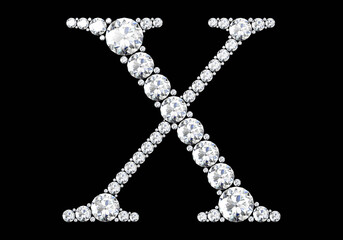 diamond letters with gemstones (high resolution 3D image)