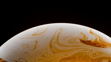 Half of a soap bubble, an abstract semicircle background. The model of the cosmos or the planets