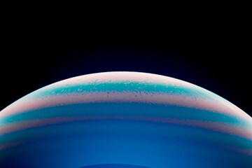 Half of a soap bubble, an abstract semicircle background. The model of the cosmos or the planets