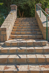 Closeup of stone steps on footpath