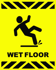 wet floor sign on white background