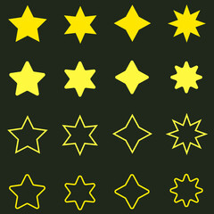 Star icon set vector