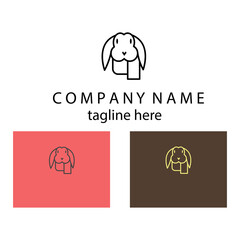 Rabbit simple logo template, vector design illustration