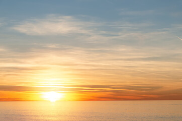 Naklejka na ściany i meble Sea sunset horizon