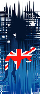 Happy Australia Day. An image of an abstract flag of Australia in different colors. Vector illustration for greeting card, poster and banner.