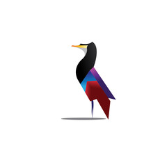 bird logo modern illustration colorful diamond design vector