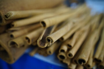 Cinnamon sticks are sold in markets in Vietnam