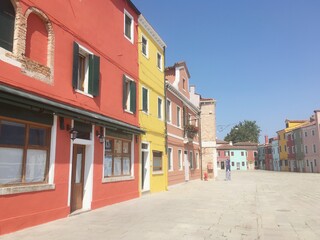 Fototapeta na wymiar colourful houses on Murano Island in italy