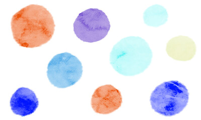 Hand drawn watercolor polka dot illustration