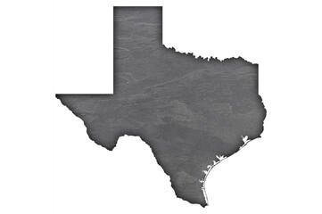 Karte von Texas auf dunklem Schiefer
