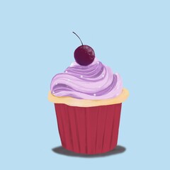 cupcake with cherry on top