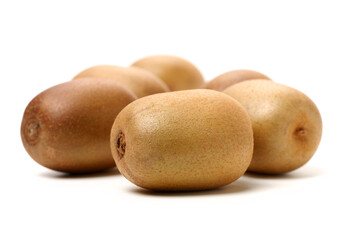 golden kiwi (Actinidia chinensis) on white background