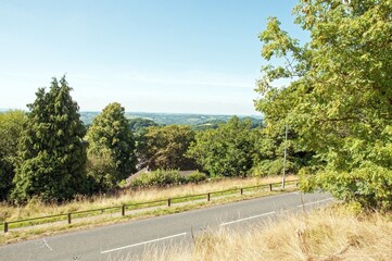 Fototapeta na wymiar Summertime roads in the Malvern hills.